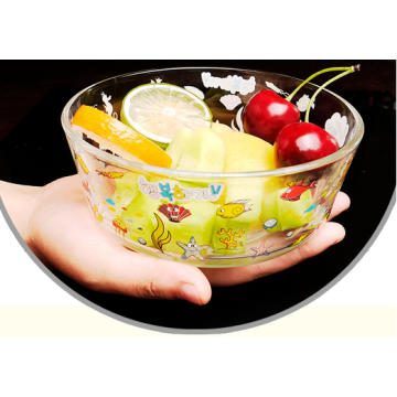 Haonai 600ml glass bowl mixing bowl custom printed bowl fruit bowl